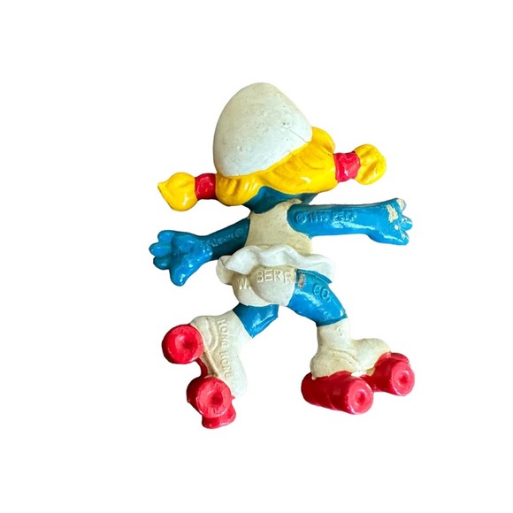 Vintage Roller Skates Smurfette Schleich Figure 1980 - Picture 3 of 6